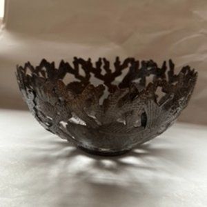 Decorative bronzed tin "Fish" bowl